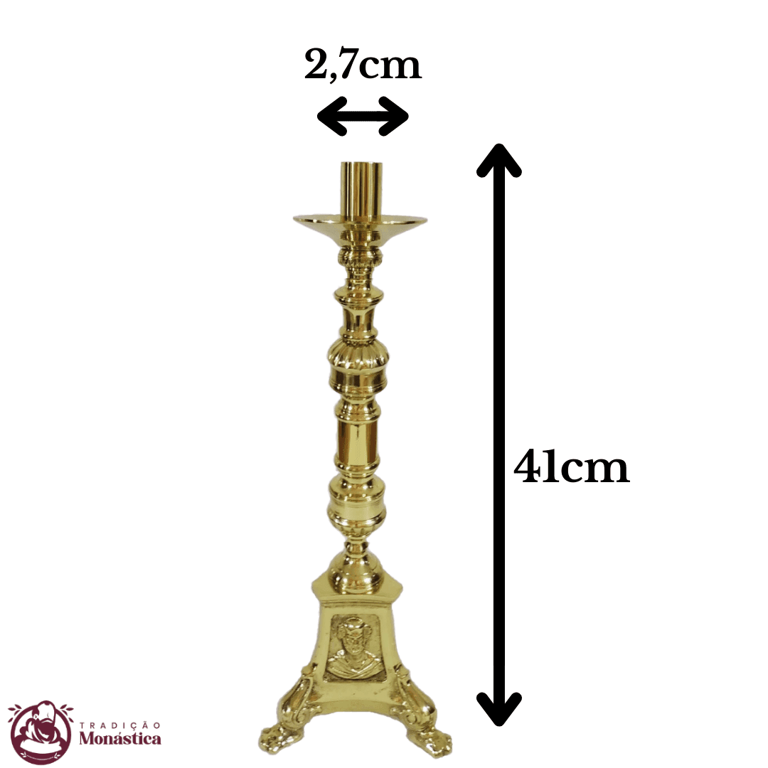 Conjunto de Castiçal e Cruz JMJ Grande em Bronze - 4