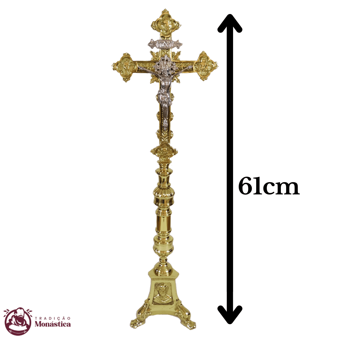 Conjunto de Castiçal e Cruz JMJ Grande em Bronze - 5