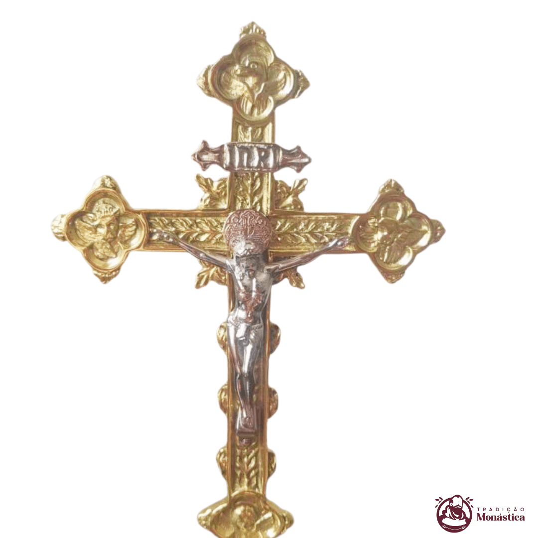 Conjunto de Castiçal e Cruz JMJ Pequeno em Bronze - 4
