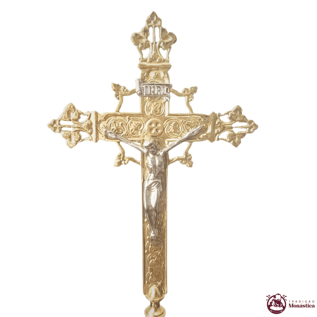 Conjunto de Castiçal e Cruz Médio em Bronze - 4