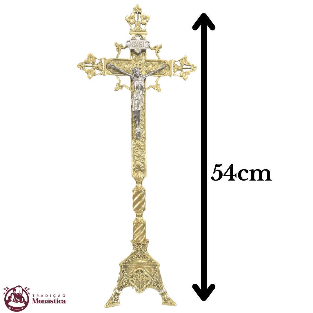 Conjunto de Castiçal e Cruz Médio em Bronze - 6