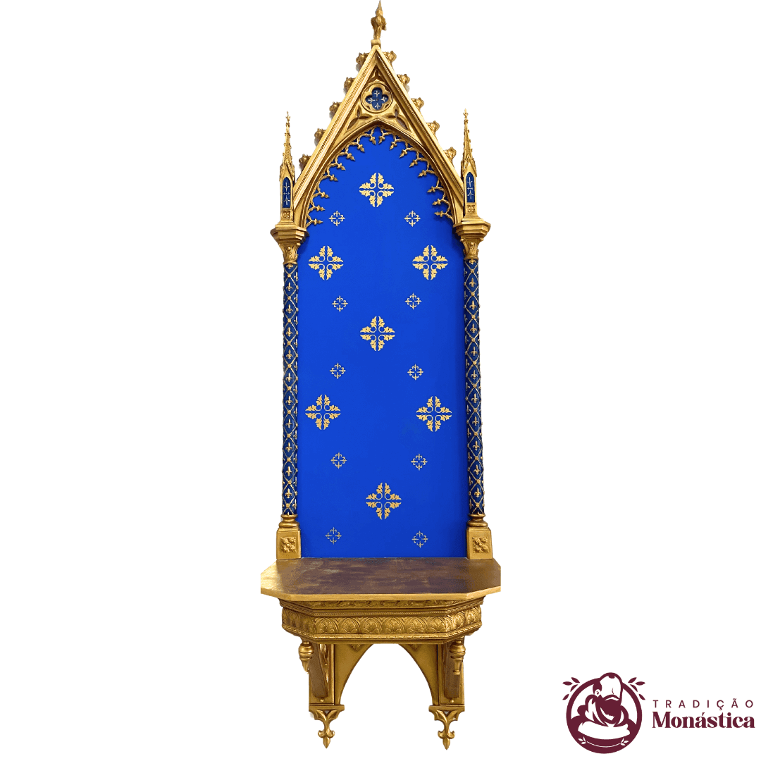 Peanha Oratório Gótico em Resina - 260cm Azul - 1