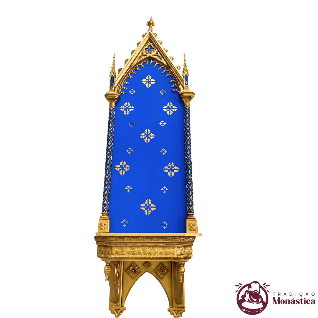 Peanha Oratório Gótico em Resina - 260cm Azul - 2