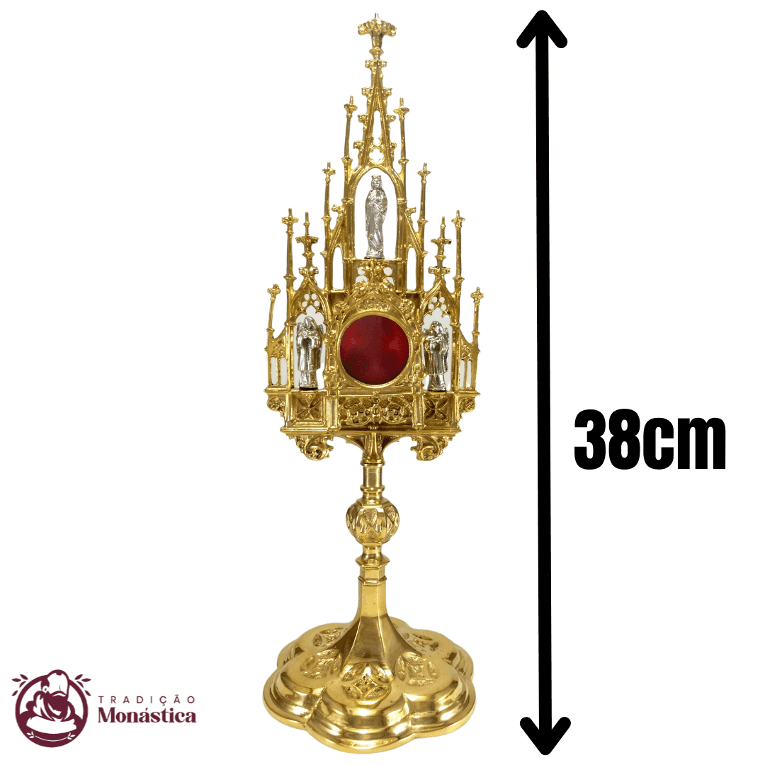 Relicário de Bronze Dourado Gótico - 38cm - 2