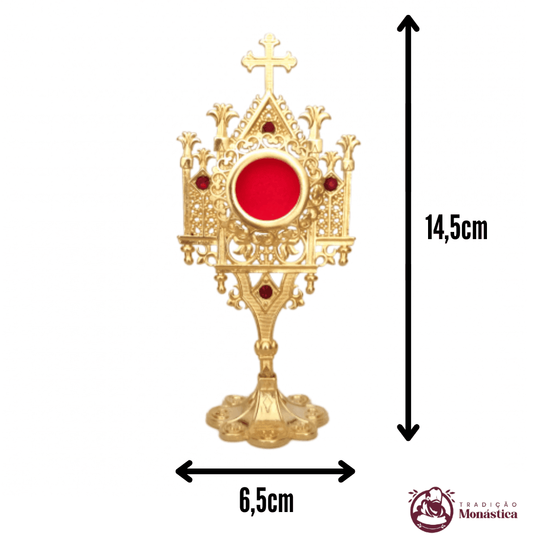 Relicário Pequeno Gótico com Banho de Ouro - 5