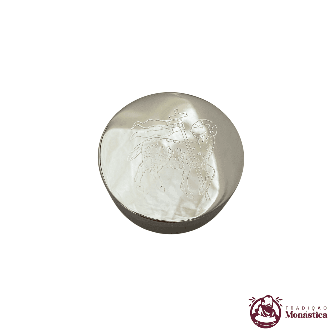 Teca para Hóstia Niquelada com Cordeiro - 8cm - 2