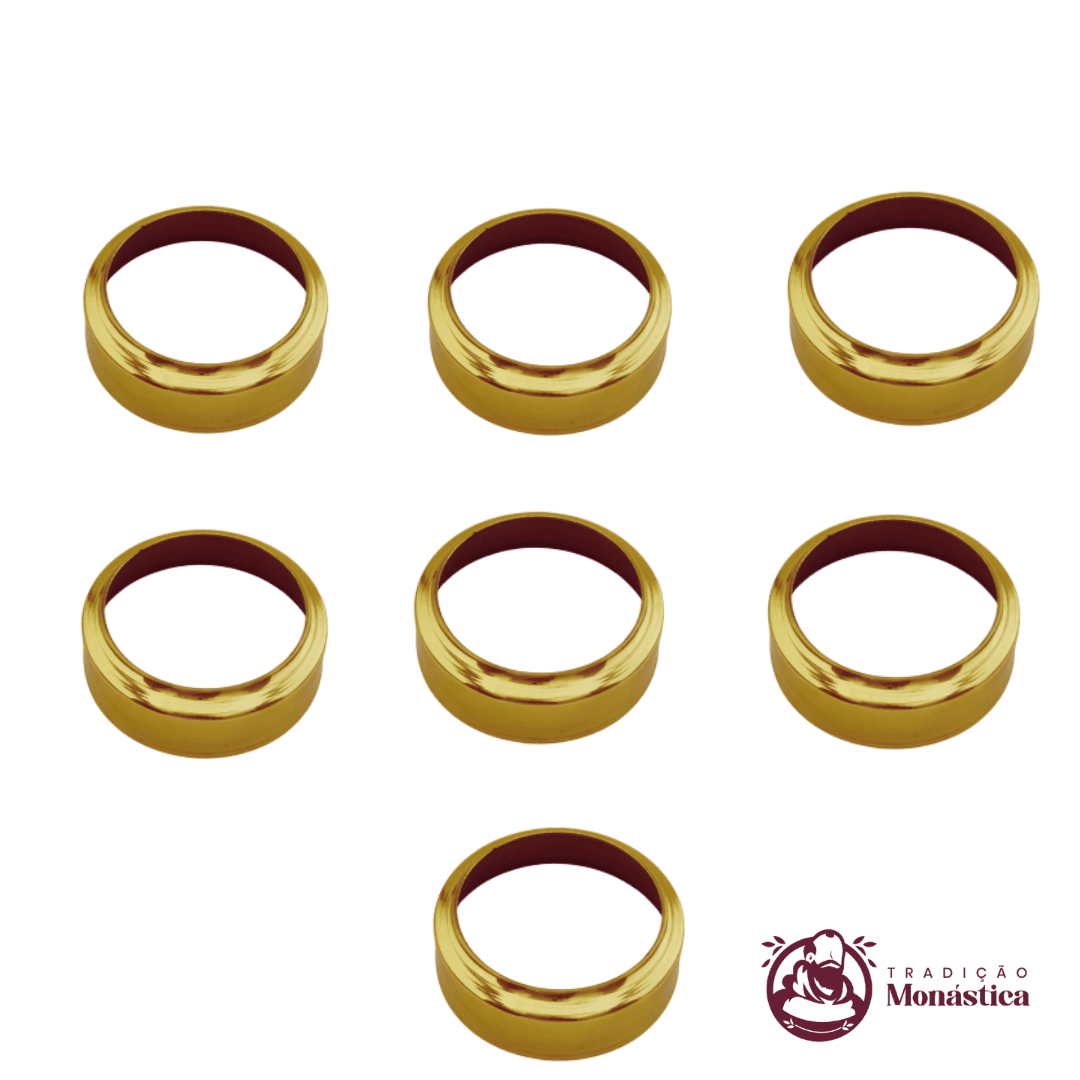 Conjunto com 7 Economizadores de Velas em Latão - 7cm