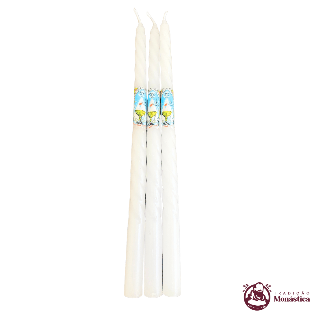 Conjunto de 3 Velas de Batismo