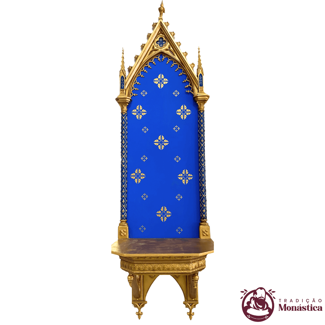 Peanha Oratório Gótico em Resina - 260cm Azul