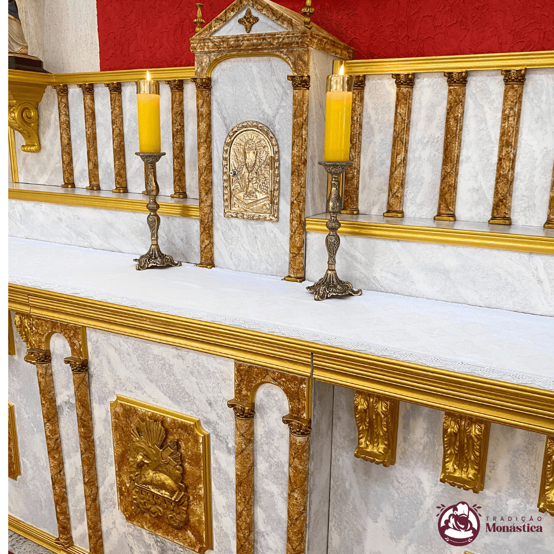 Altar-Mor Romano em Madeira e Resina - Sob Medida - 3