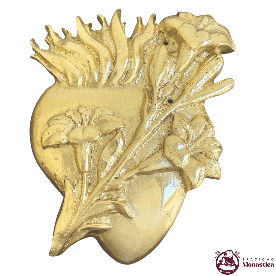 Conjunto de Apliques Três Corações em Bronze - 4