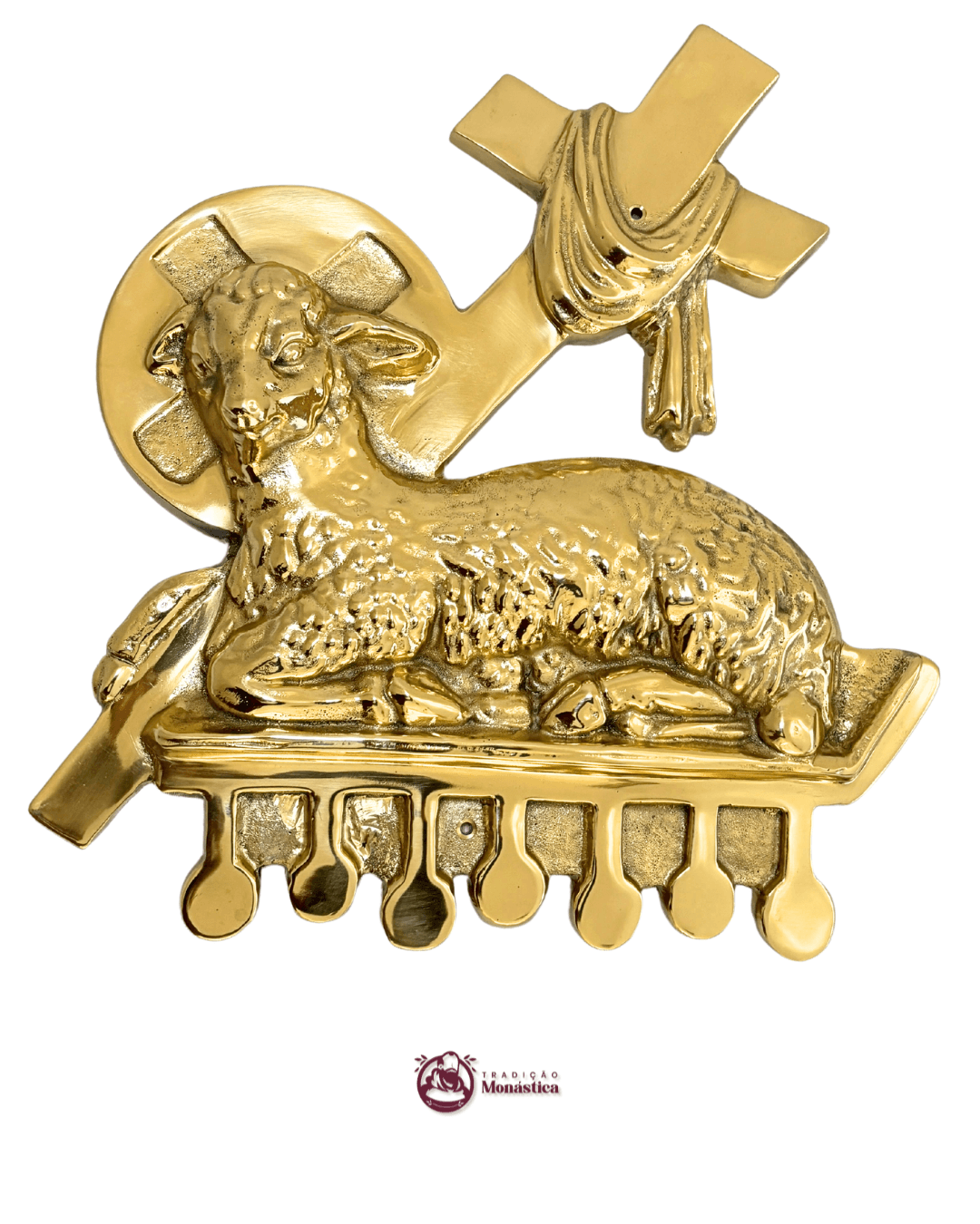 Aplique Cordeiro Tradicional em Bronze para Altar - 1