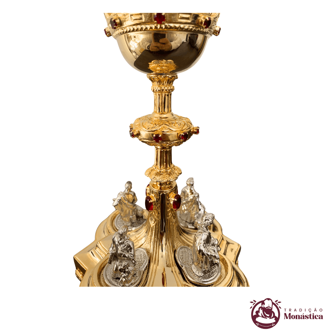 Cálice Gótico Evangelistas Banhado a Ouro - 2