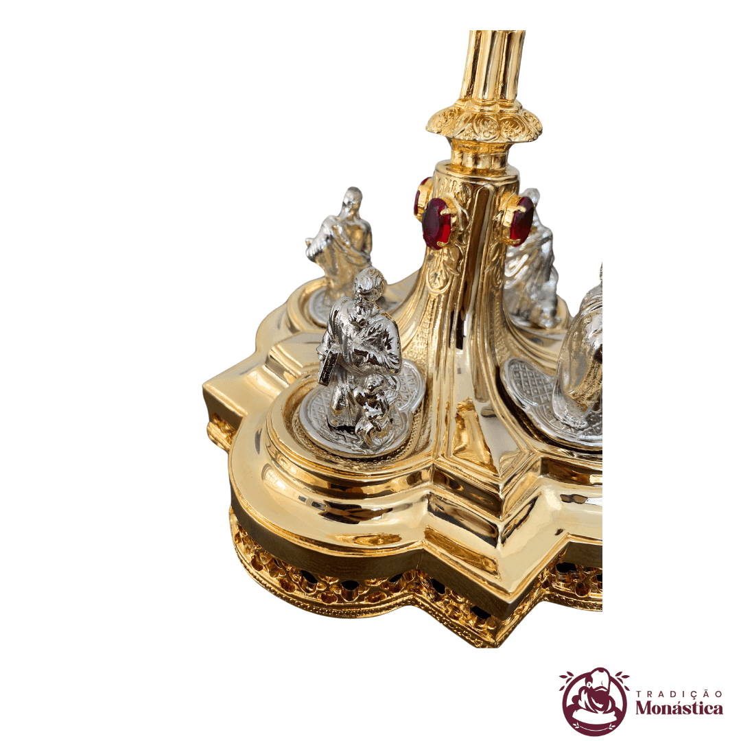 Cálice Gótico Evangelistas Banhado a Ouro - 5