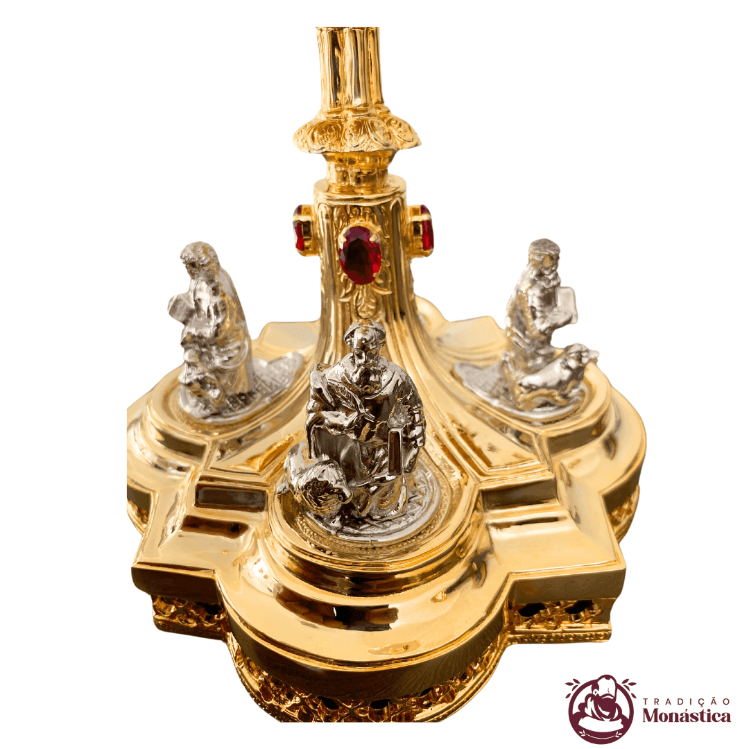 Cálice Gótico Evangelistas Banhado a Ouro - 4