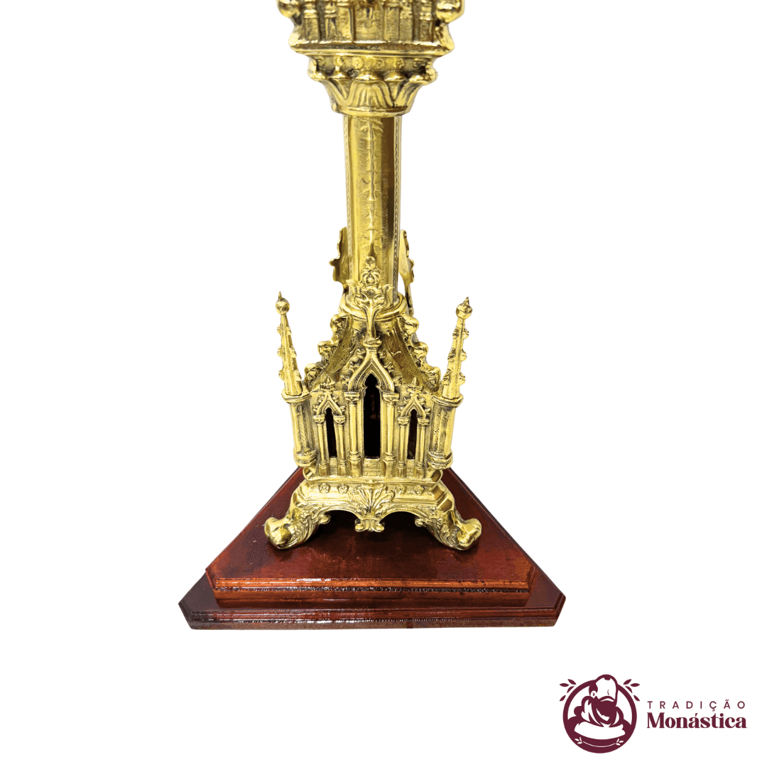 Castiçal 2 em 1 Gótico Coroa do Advento e Círio Pequeno - 4
