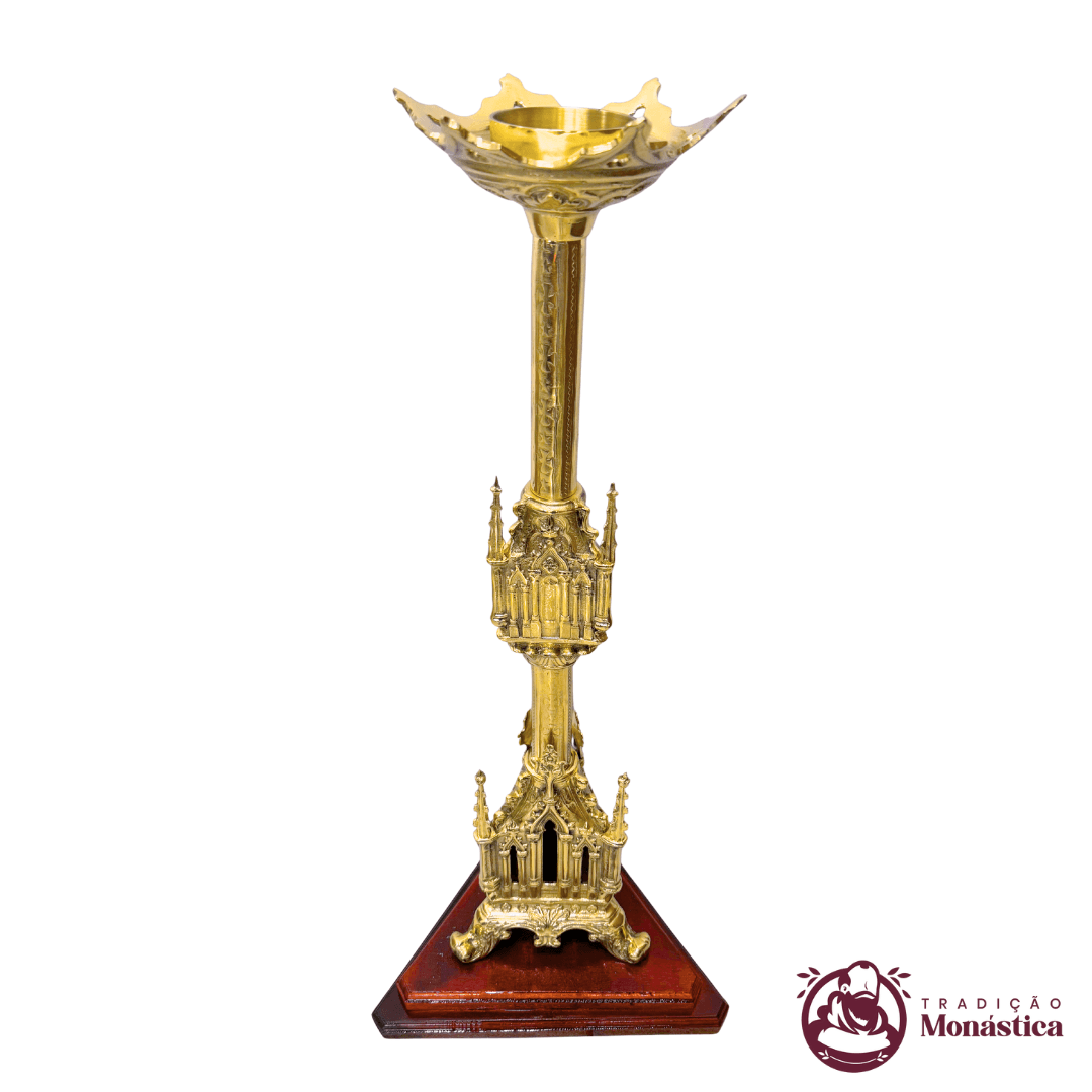 Castiçal 2 em 1 Gótico Coroa do Advento e Círio Pequeno - 3