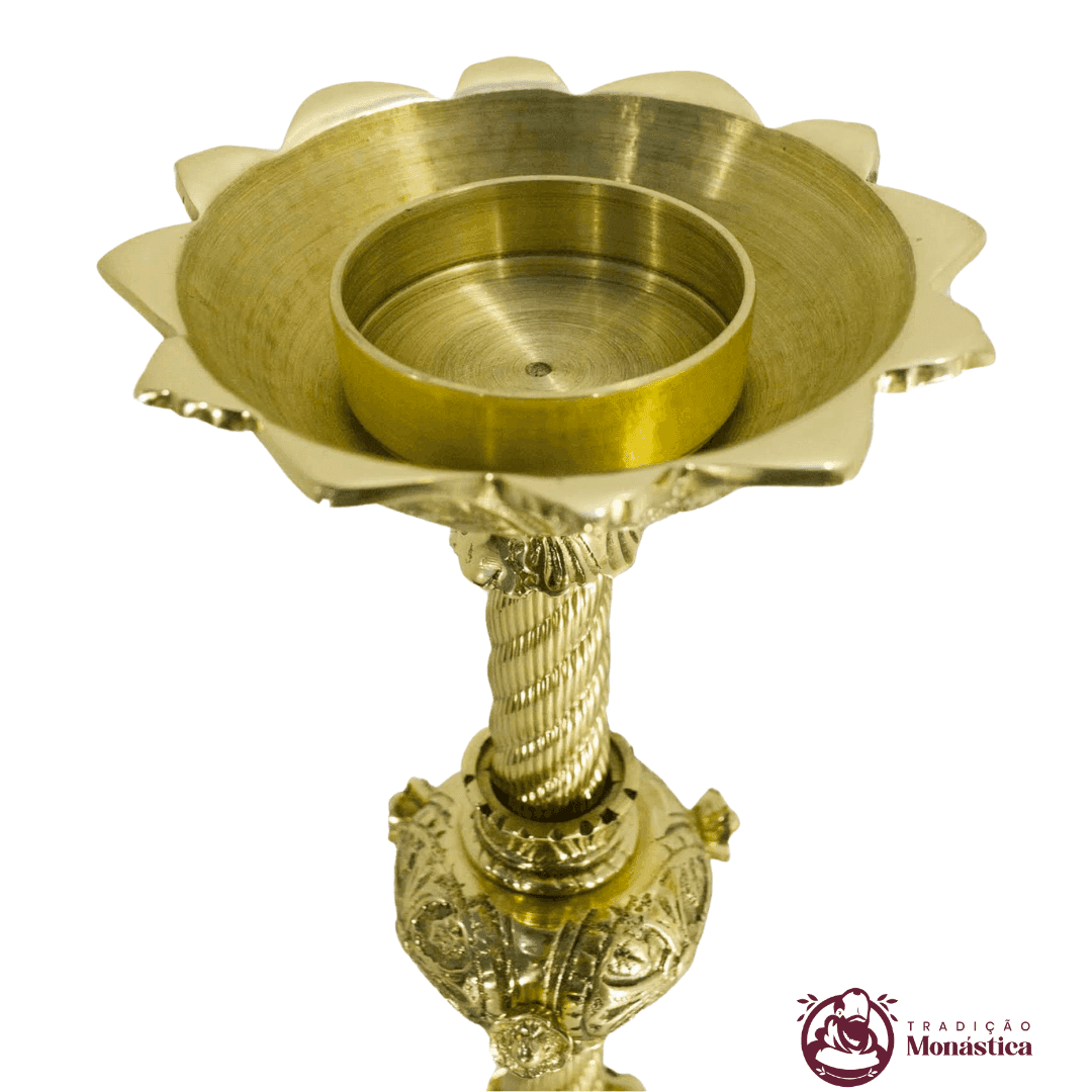 Conjunto de Castiçal e Cruz Itália em Bronze - 4