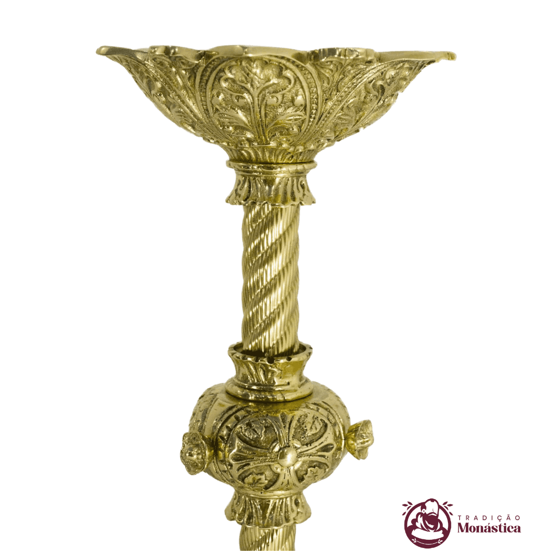 Conjunto de Castiçal e Cruz Itália em Bronze - 6