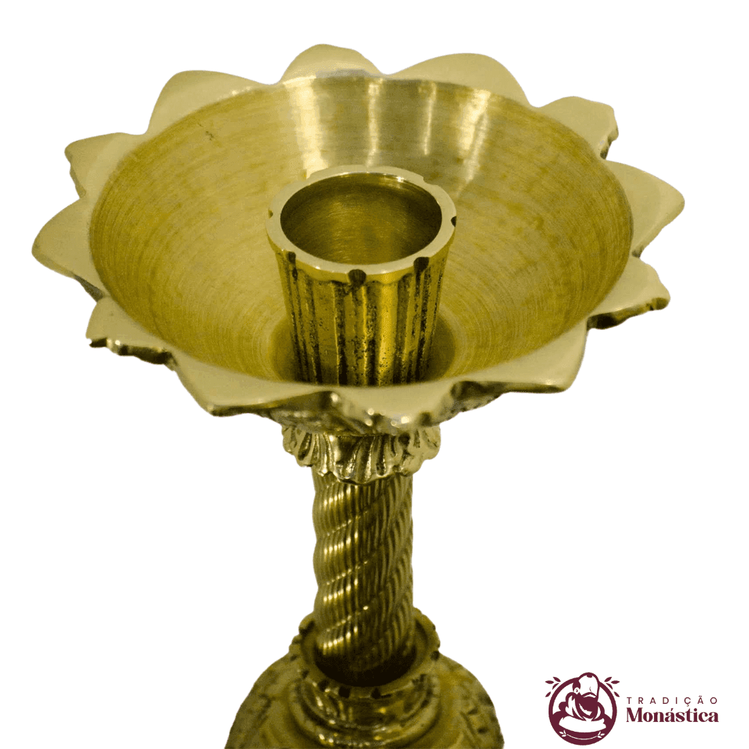 Conjunto de Castiçal e Cruz Itália em Bronze - 5