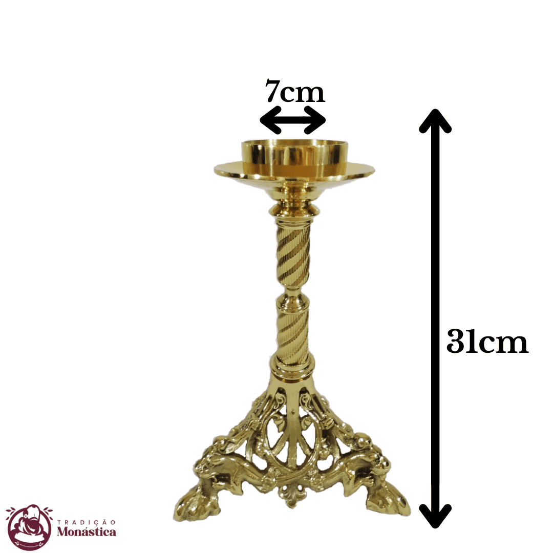 Conjunto Pé de Leão de Castiçal e Cruz para Altar - 4