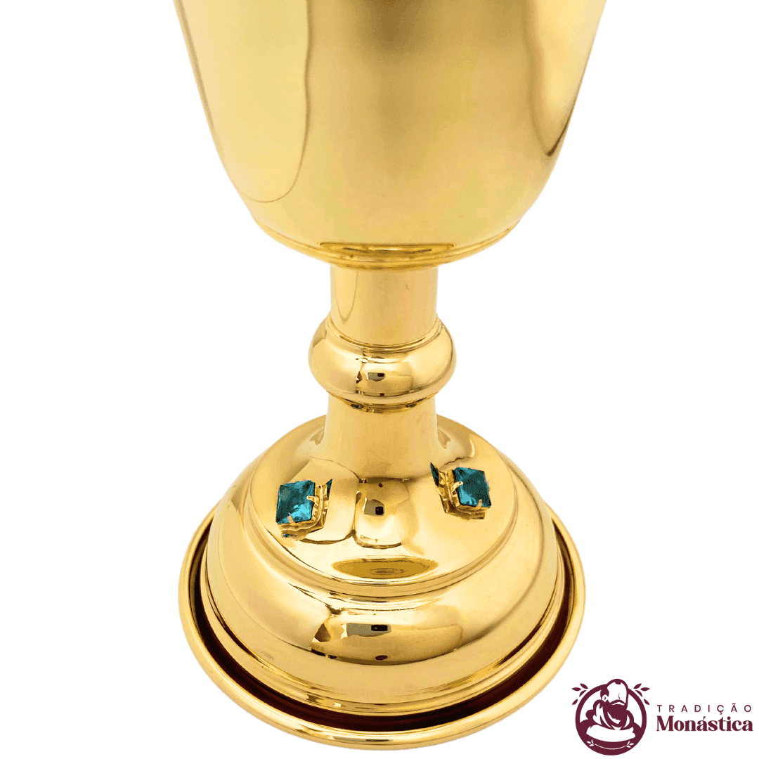 Conjunto de Cálice e Âmbula com Pedras Azuis - Pequeno - 3