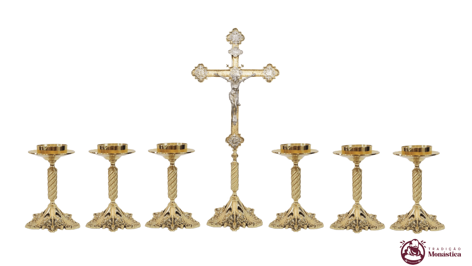 Conjunto Base Uva de Castiçal e Cruz para Altar Conjunto Base Uva de Castiçal e Cruz para Altar