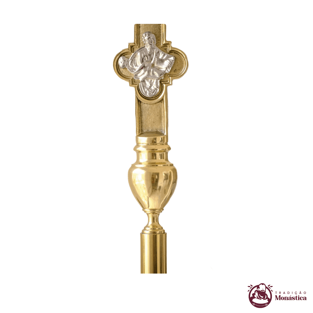 Conjunto de Cruz Processional e Tochas em Bronze - 3