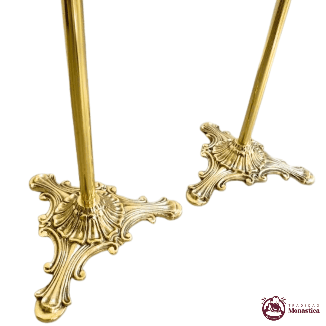 Conjunto de Cruz Processional e Tochas em Bronze - 7