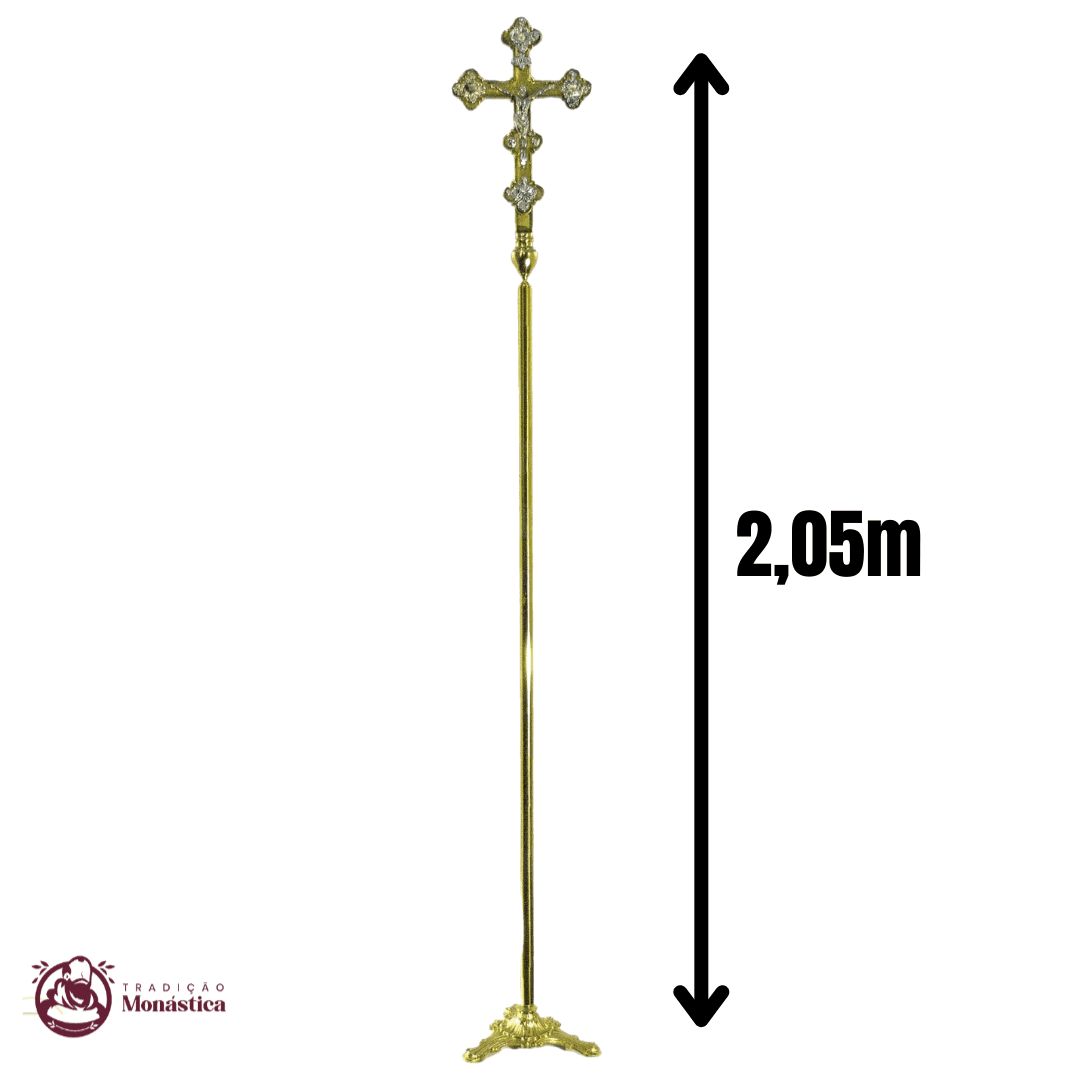 Conjunto de Cruz Processional e Tochas em Bronze - 8
