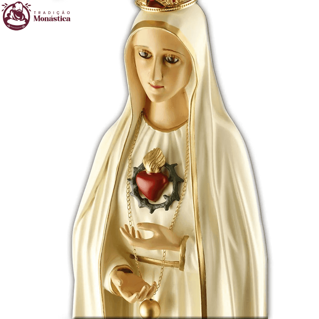 Imagem de Nossa Senhora de Fátima Imaculado Coração 70cm - 3