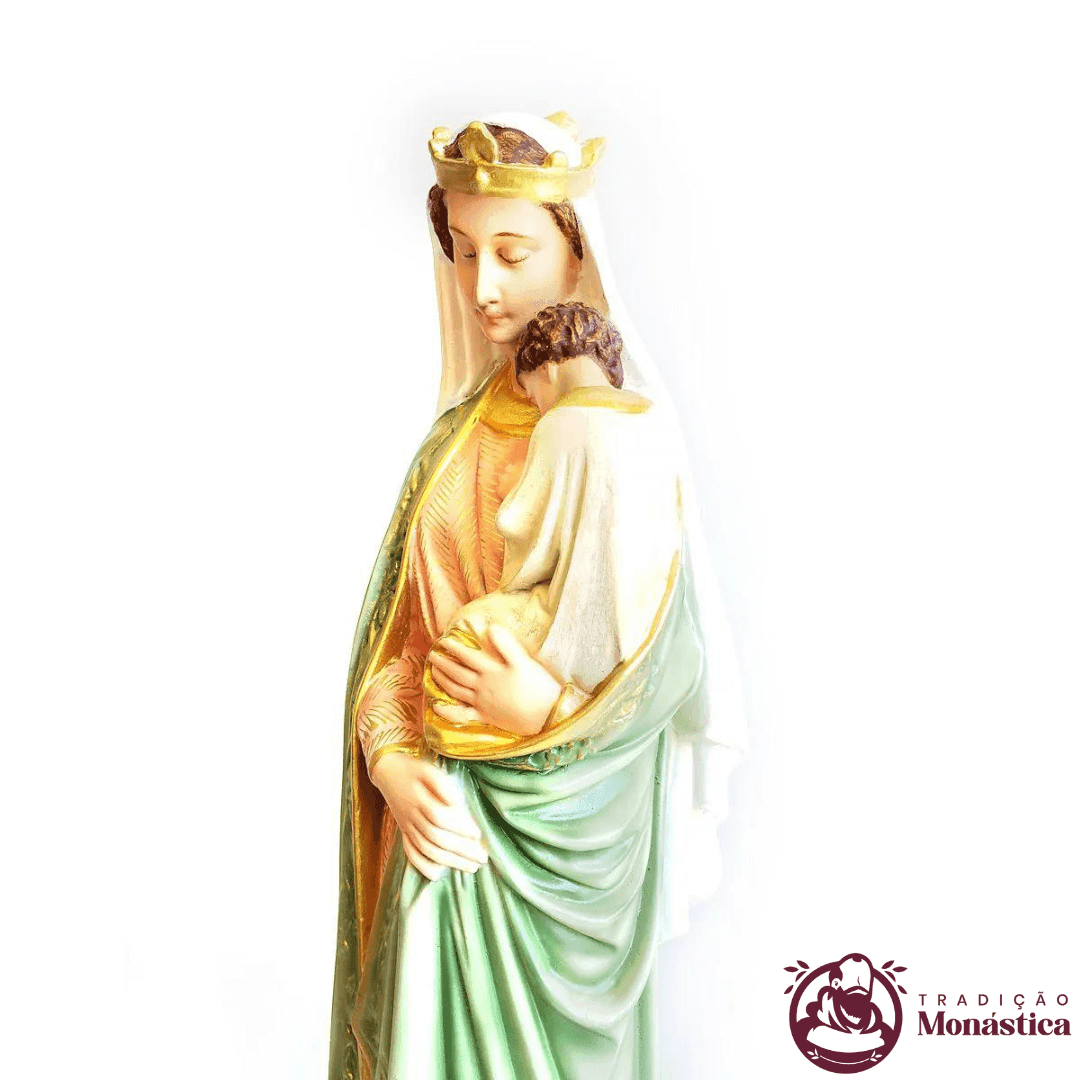 Imagem de Nossa Senhora da Sabedoria Policromada em Resina - 40cm - 3