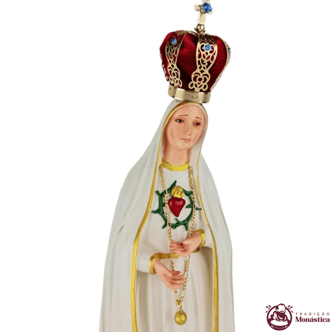 Imagem de Nossa Senhora de Fátima Coração em Resina - 40cm - 2