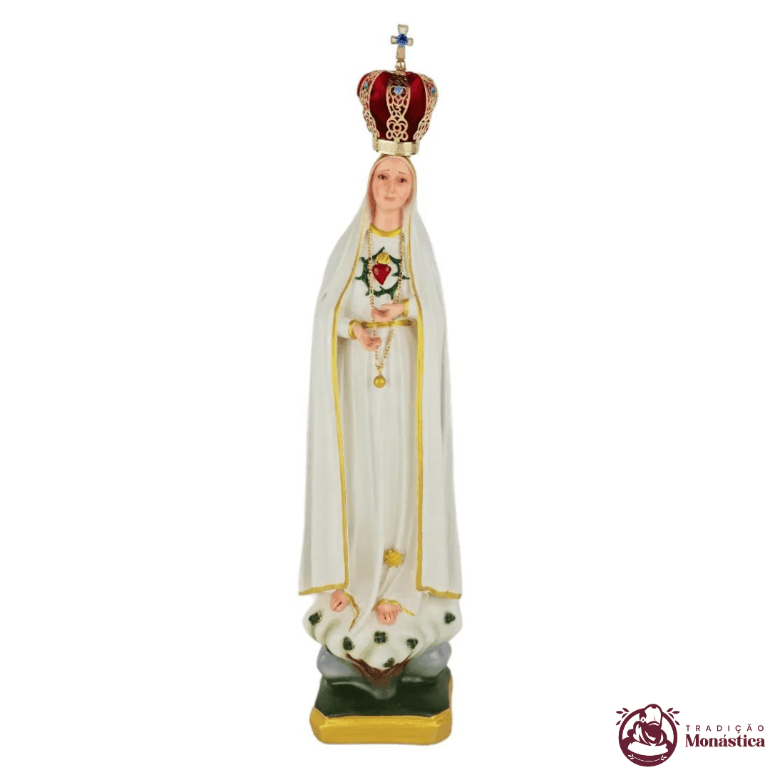 Imagem de Nossa Senhora de Fátima Coração em Resina - 40cm - 1