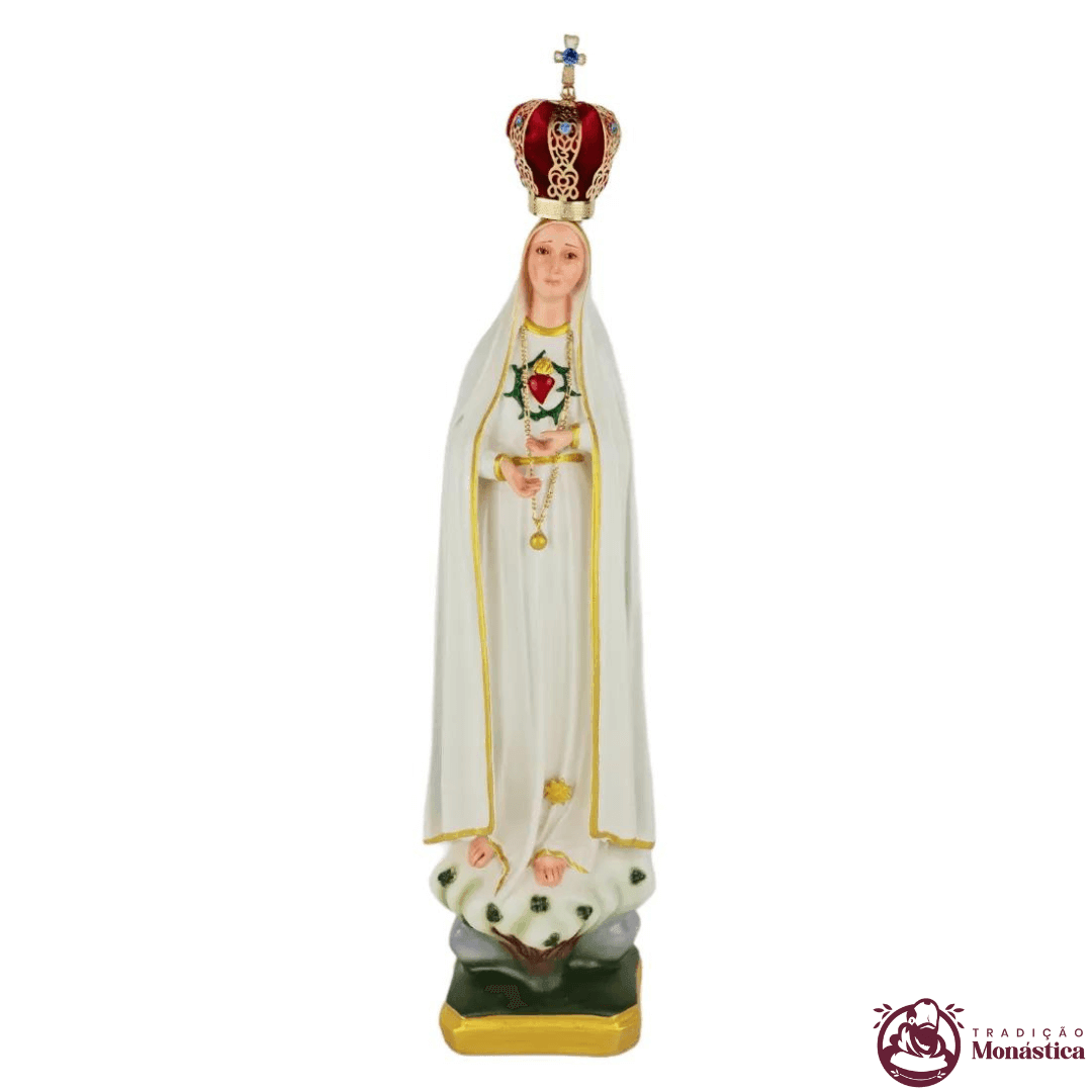 Imagem de Nossa Senhora de Fátima Coração em Resina - 40cm Imagem de Nossa Senhora de Fátima Coração em Resina - 40cm