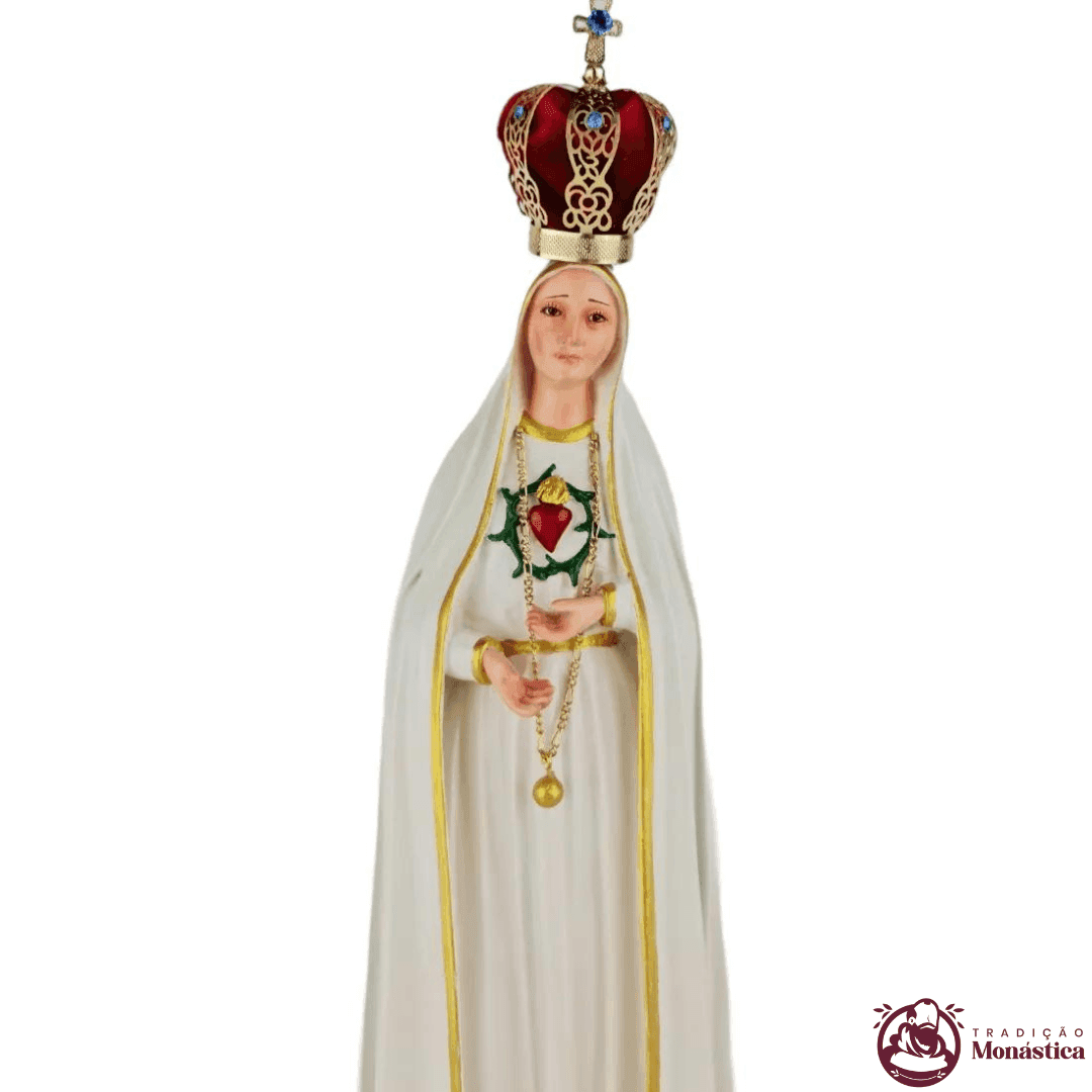 Imagem de Nossa Senhora de Fátima Coração em Resina - 40cm - 3