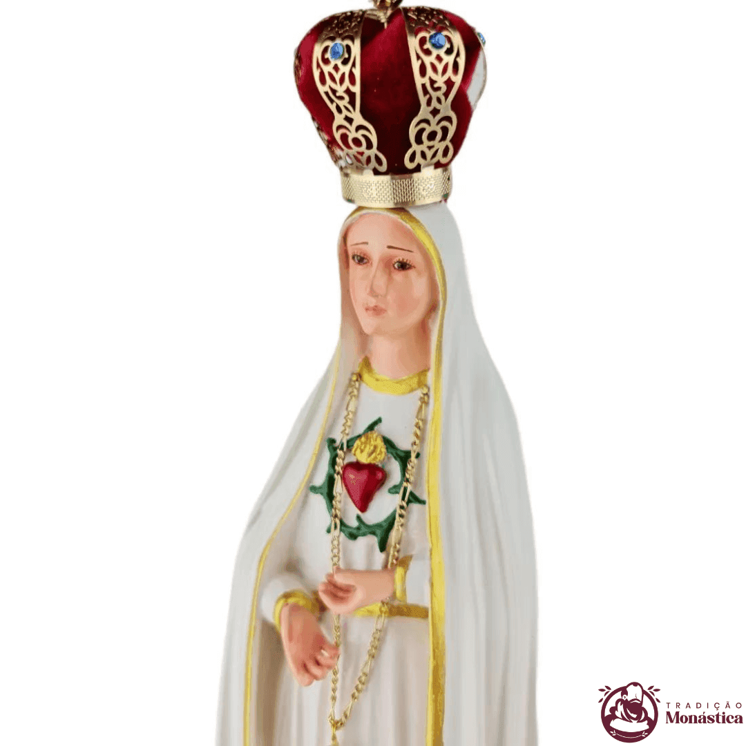 Imagem de Nossa Senhora de Fátima Coração em Resina - 40cm - 4