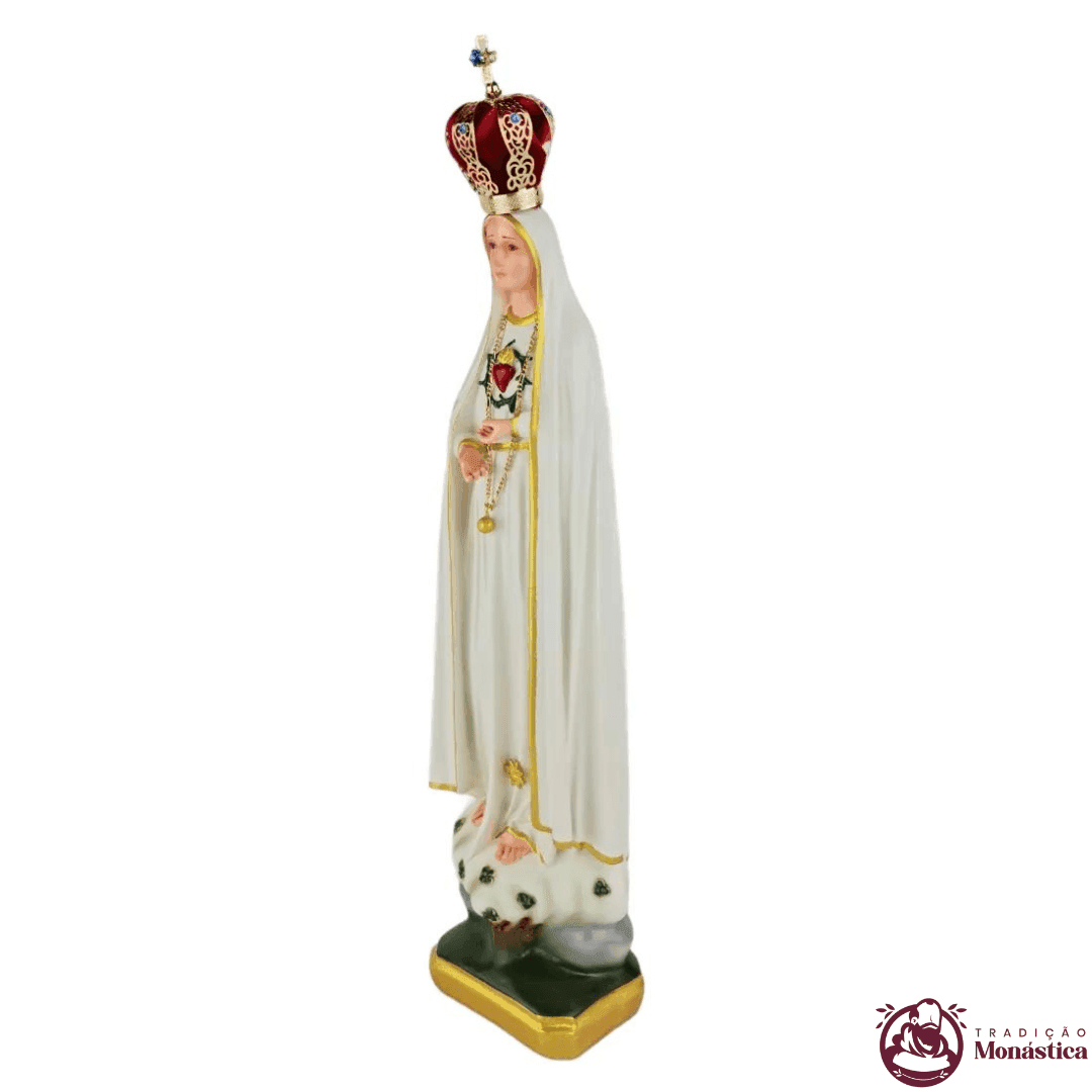 Imagem de Nossa Senhora de Fátima Coração em Resina - 40cm - 7