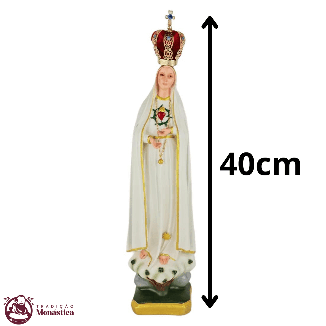 Imagem de Nossa Senhora de Fátima Coração em Resina - 40cm - 9