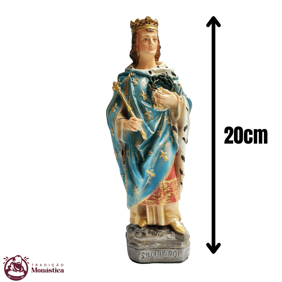 Imagem de São Luís IX Policromado em Resina - 20cm - 4