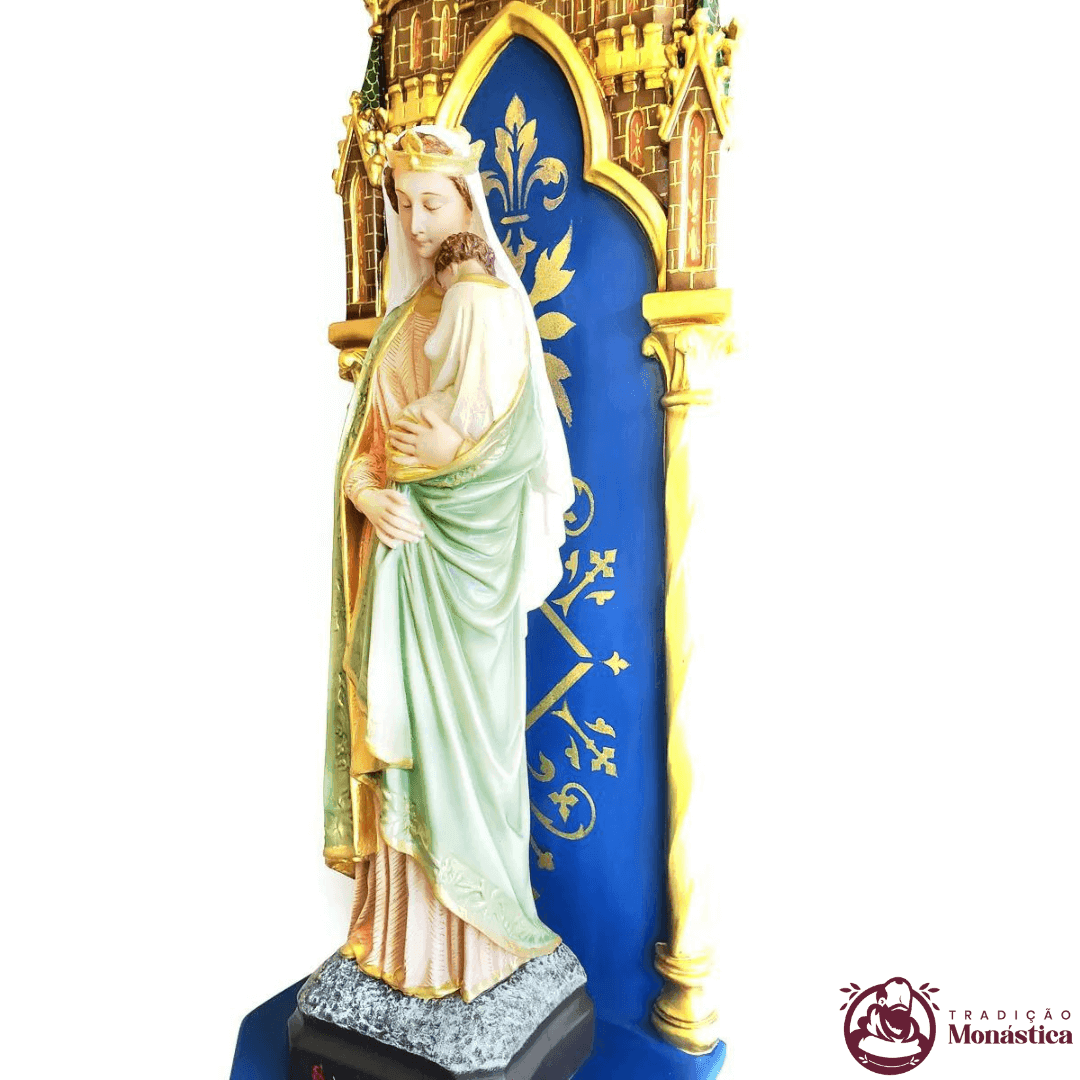 Imagem de Nossa Senhora da Sabedoria com Peanha Gótica - 2