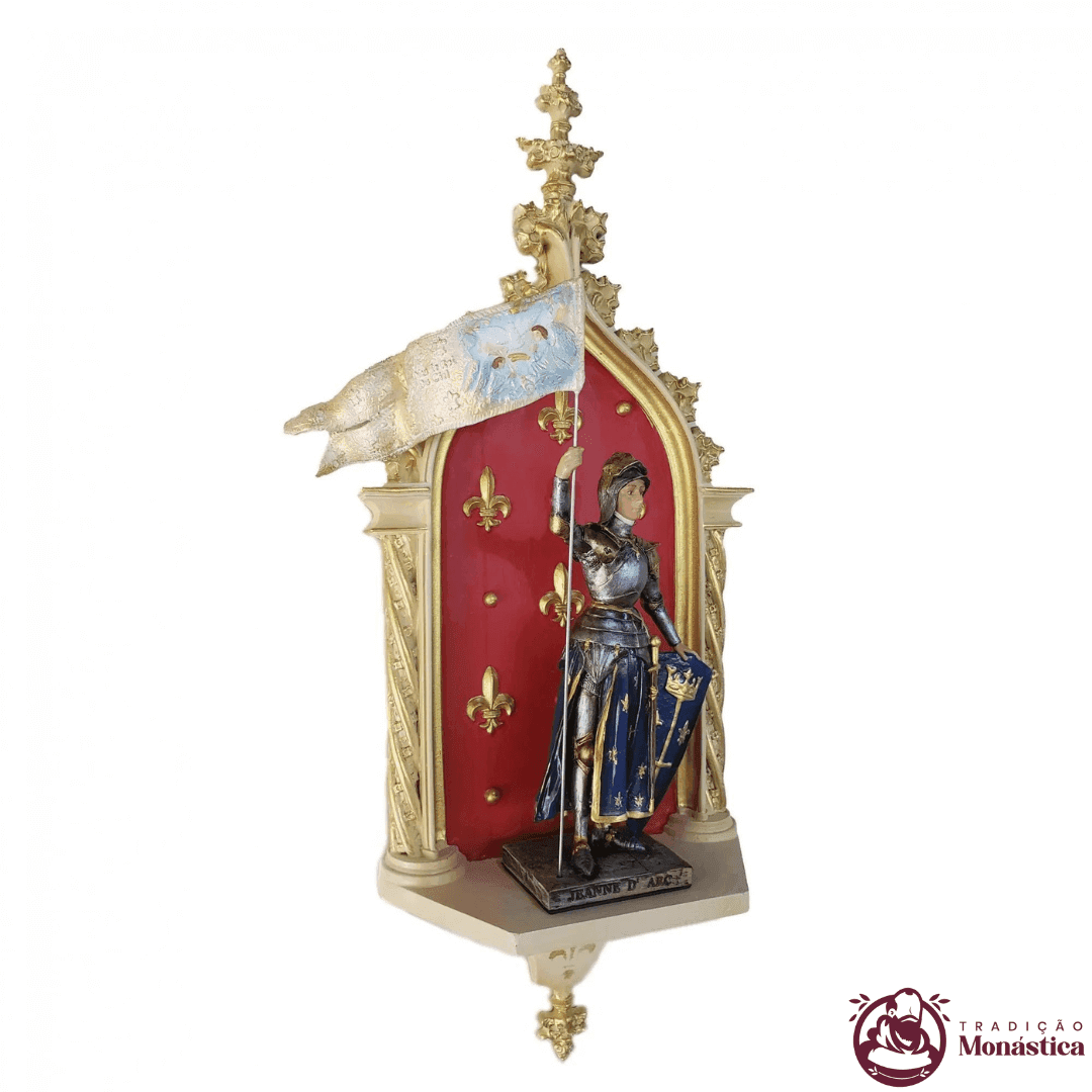 Imagem de Santa Joana D'Arc em Resina com Peanha Oratório - 4