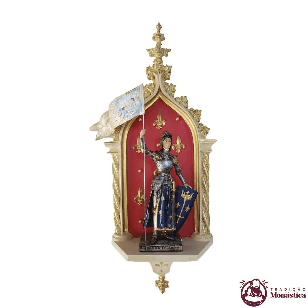 Imagem de Santa Joana D'Arc em Resina com Peanha Oratório - 1