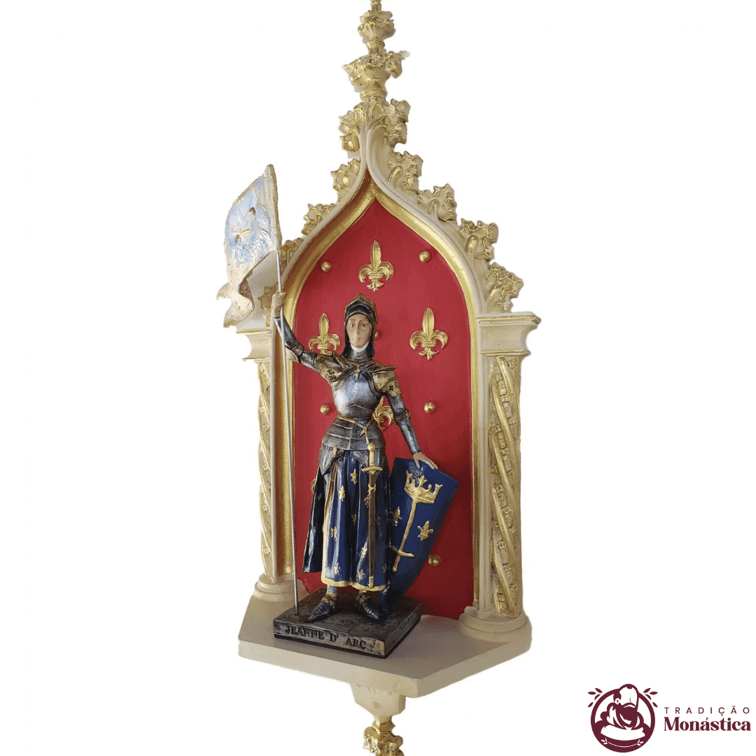 Imagem de Santa Joana D'Arc em Resina com Peanha Oratório - 3