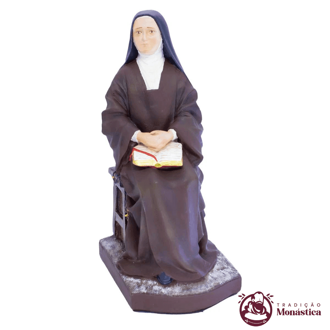 Imagem de Santa Terezinha Sentada Policromada em Resina - 1