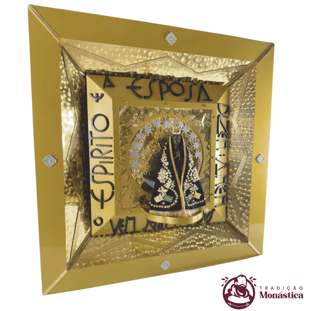 Nicho de Nossa Senhora Aparecida para Embutir em Latão - 90x90cm - 2