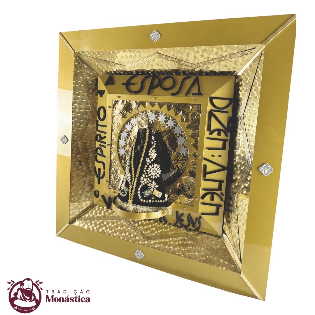 Nicho de Nossa Senhora Aparecida para Embutir em Latão - 90x90cm - 3