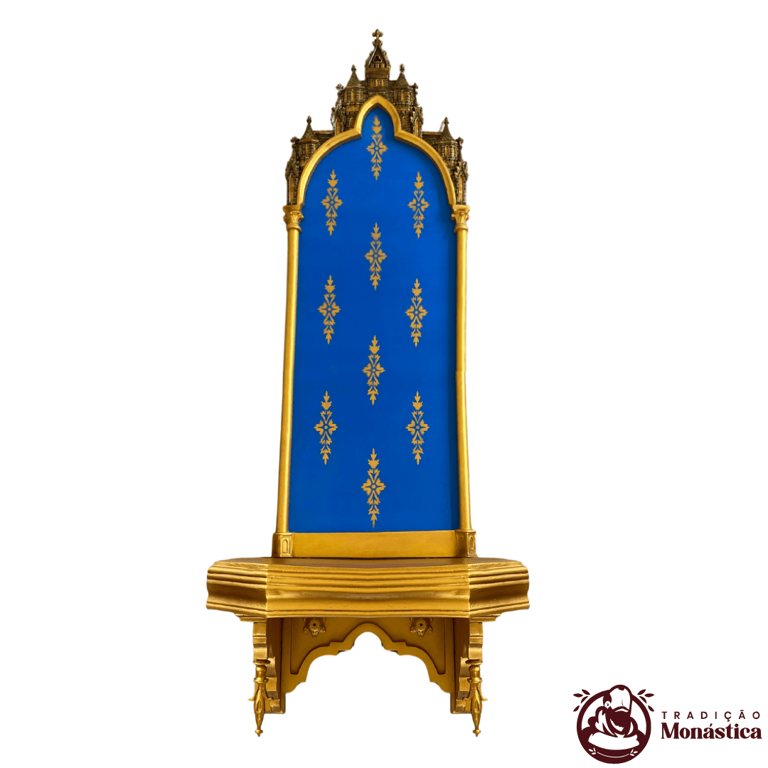 Peanha Oratório Gótica Castelo em Resina - 70 a 100cm Peanha Oratório Gótica Castelo em Resina - 70 a 100cm
