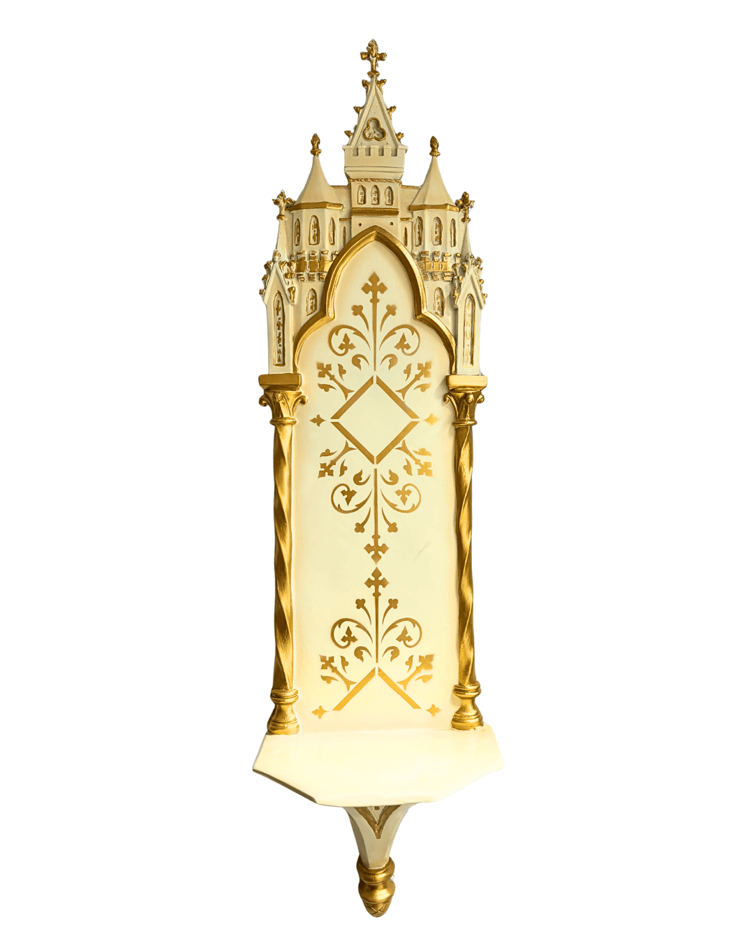 Peanha Oratório Gótica Castelo Policromada em Resina - 90cm - 7