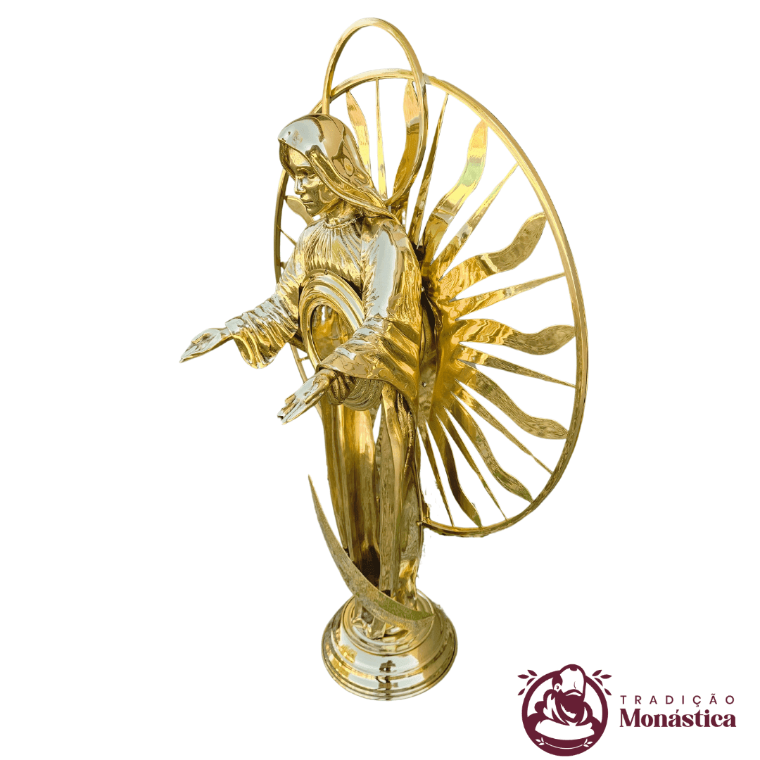 Ostensório Nossa Senhora das Graças em Bronze e Latão - 5
